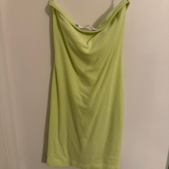 Juicy Couture Lime Green Terry Cloth Keyhole Halter Mini Dress - Size S - Picture 4 of 4